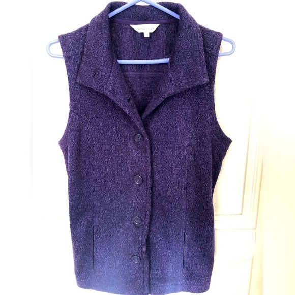 Vintage Northern Reflections Purple Button Up Sweater Vest Medium - Picture 1 of 7